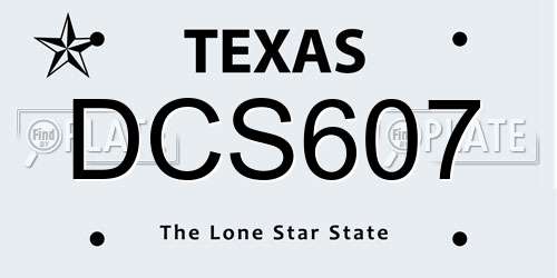 DCS607 Texas License Plate