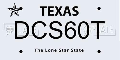 DCS60T Texas License Plate