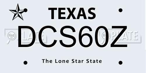 DCS60Z Texas License Plate