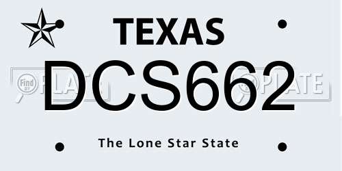 DCS662 Texas License Plate