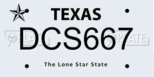 DCS667 Texas License Plate