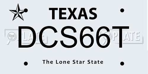 DCS66T Texas License Plate
