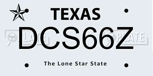 DCS66Z Texas License Plate