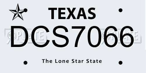 DCS7066 Texas License Plate