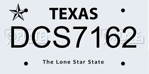 DCS7162 Texas License Plate