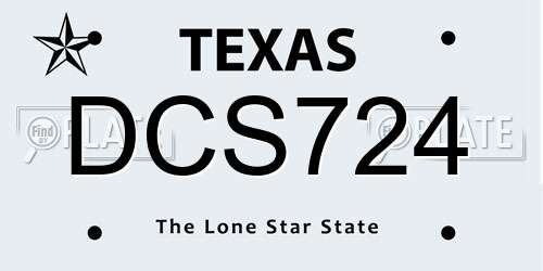 DCS724 Texas License Plate