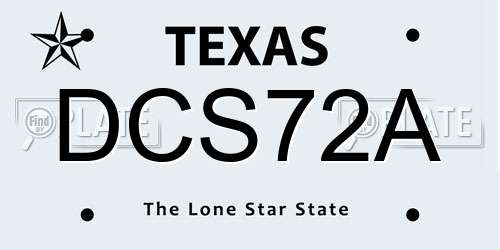 DCS72A Texas License Plate