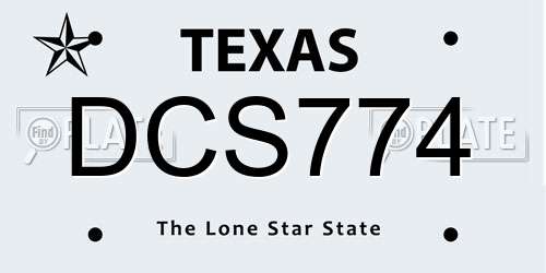 DCS774 Texas License Plate