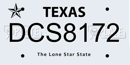 DCS8172 Texas License Plate
