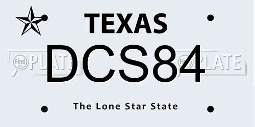 DCS84 Texas License Plate