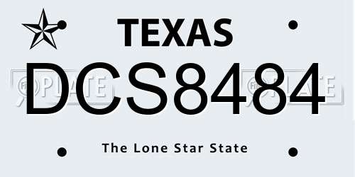 DCS8484 Texas License Plate