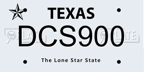 DCS900 Texas License Plate