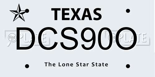 DCS90O Texas License Plate