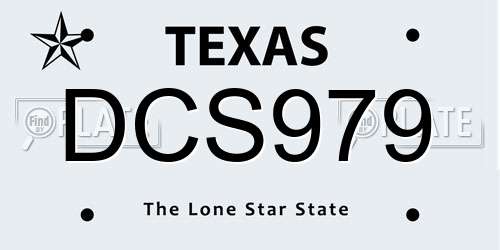 DCS979 Texas License Plate