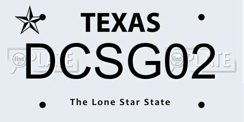 DCSG02 Texas License Plate