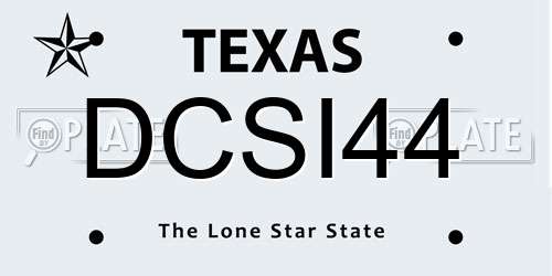 DCSI44 Texas License Plate