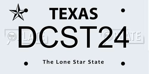 DCST24 Texas License Plate