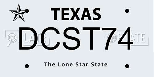 DCST74 Texas License Plate