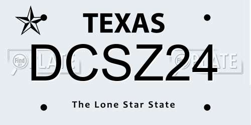 DCSZ24 Texas License Plate