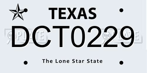 DCT0229 Texas License Plate