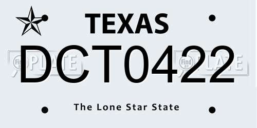 DCT0422 Texas License Plate