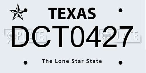 DCT0427 Texas License Plate