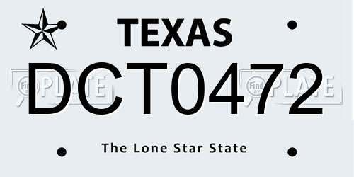 DCT0472 Texas License Plate