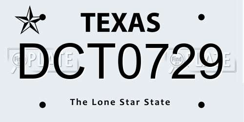 DCT0729 Texas License Plate