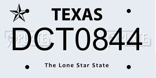 DCT0844 Texas License Plate