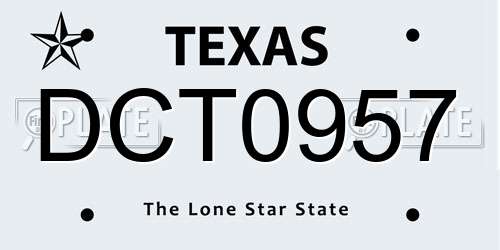 DCT0957 Texas License Plate