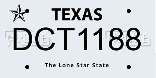 DCT1188 Texas License Plate