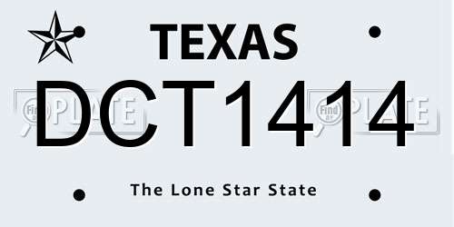 DCT1414 Texas License Plate