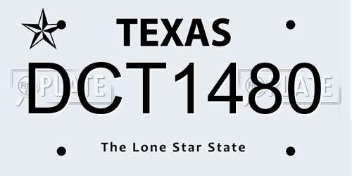 DCT1480 Texas License Plate