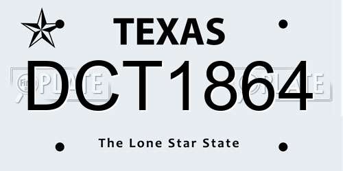 DCT1864 Texas License Plate