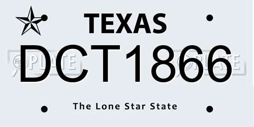 DCT1866 Texas License Plate
