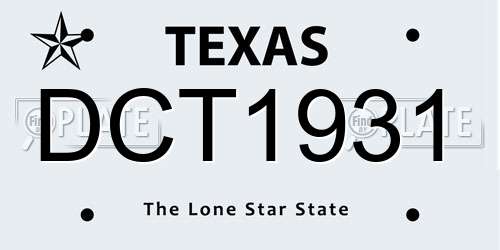 DCT1931 Texas License Plate