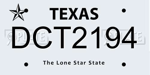 DCT2194 Texas License Plate