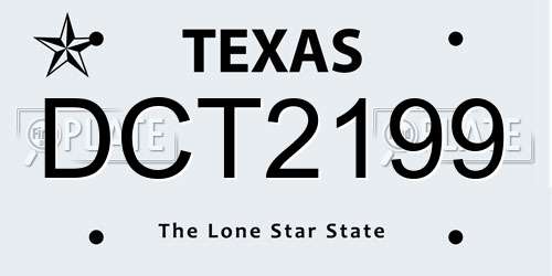 DCT2199 Texas License Plate