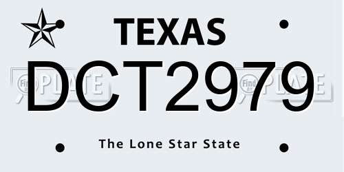 DCT2979 Texas License Plate