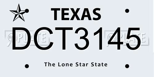 DCT3145 Texas License Plate
