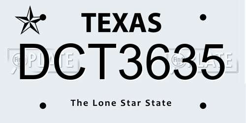 DCT3635 Texas License Plate