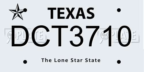 DCT3710 Texas License Plate
