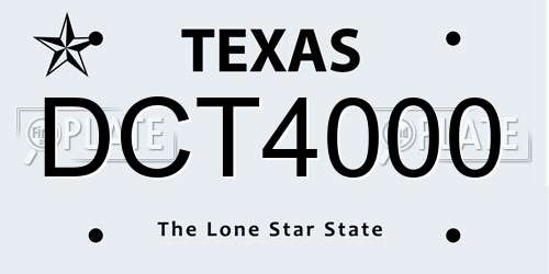 DCT4000 Texas License Plate