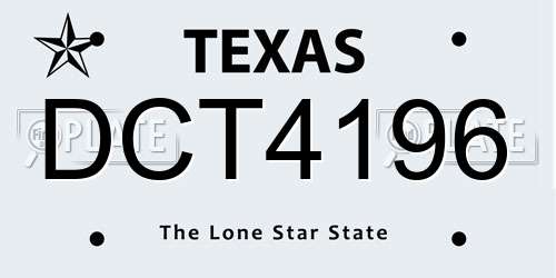 DCT4196 Texas License Plate