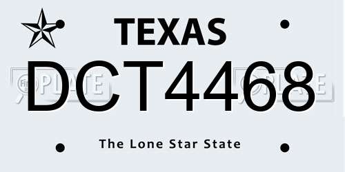 DCT4468 Texas License Plate