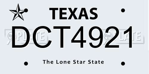 DCT4921 Texas License Plate