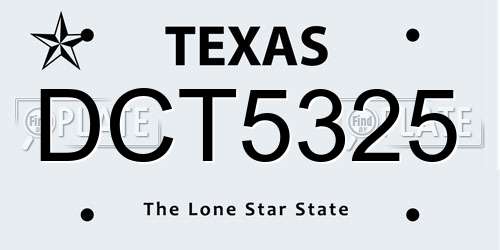 DCT5325 Texas License Plate