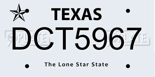 DCT5967 Texas License Plate