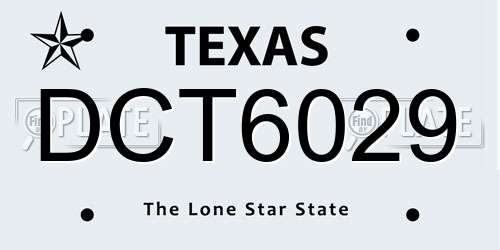 DCT6029 Texas License Plate