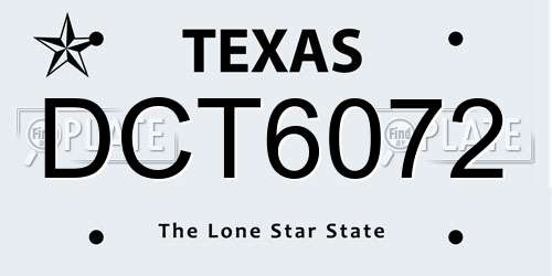DCT6072 Texas License Plate